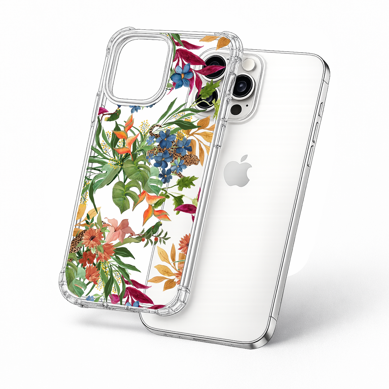 Tropical Floral Jungle iPhone Case , Samsung Case, Exotic Botanical Animal Phone Cover, MagSafe Case