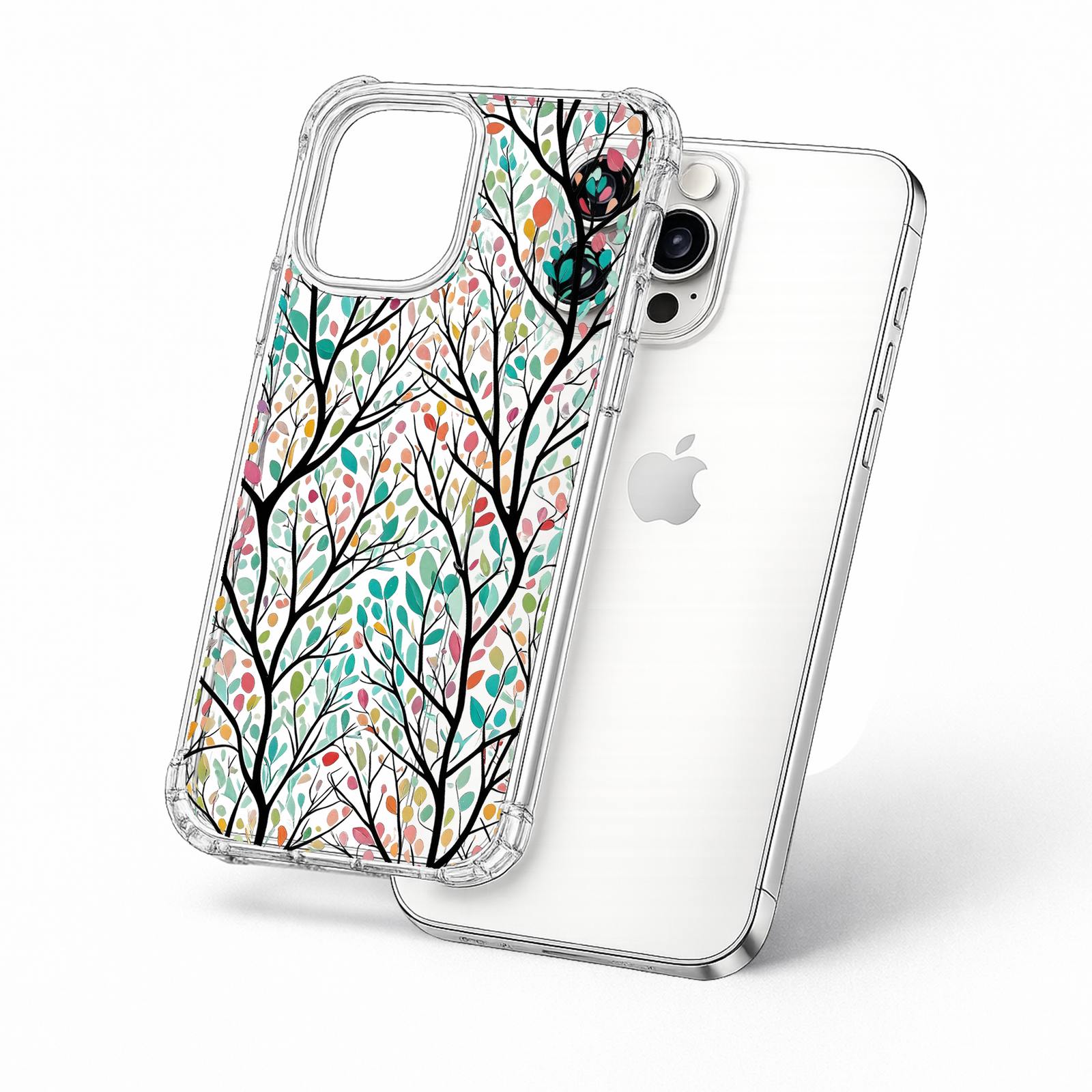 Colorful Forest Branch Pattern iPhone Case , Samsung Case, Abstract Nature Art Phone Cover, MagSafe Case