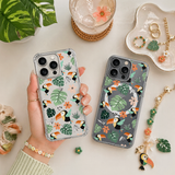 Tropical Toucan Pattern iPhone Case , Samsung Case, Cute Bird Botanical Phone Cover, MagSafe Case