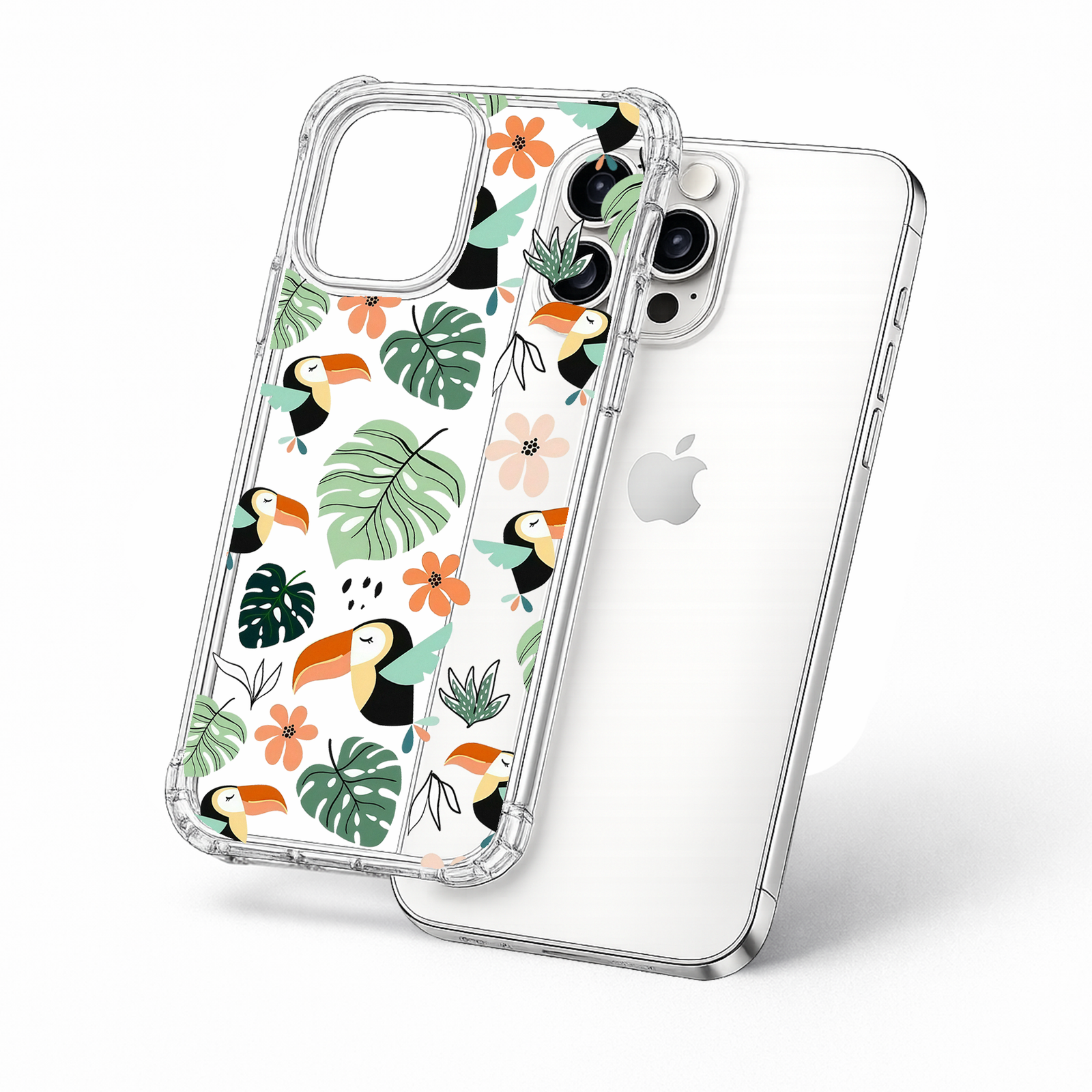Tropical Toucan Pattern iPhone Case , Samsung Case, Cute Bird Botanical Phone Cover, MagSafe Case