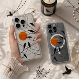 Black Crow Sunset iPhone Case , Samsung Case, Gothic Nature Bird Phone Cover, Minimalist MagSafe Case