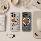 Black Crow Sunset iPhone Case , Samsung Case, Gothic Nature Bird Phone Cover, Minimalist MagSafe Case