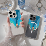 Aurora Boat Adventure iPhone Case , Samsung Case, Ocean Kayak Nature Art Phone Cover, MagSafe Case