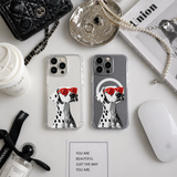 Cool Dalmatian Dog iPhone Case , Samsung Case, Red Sunglasses Puppy Phone Cover, MagSafe Case