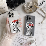 Cool Dalmatian Dog iPhone Case , Samsung Case, Red Sunglasses Puppy Phone Cover, MagSafe Case
