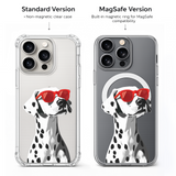 Cool Dalmatian Dog iPhone Case , Samsung Case, Red Sunglasses Puppy Phone Cover, MagSafe Case