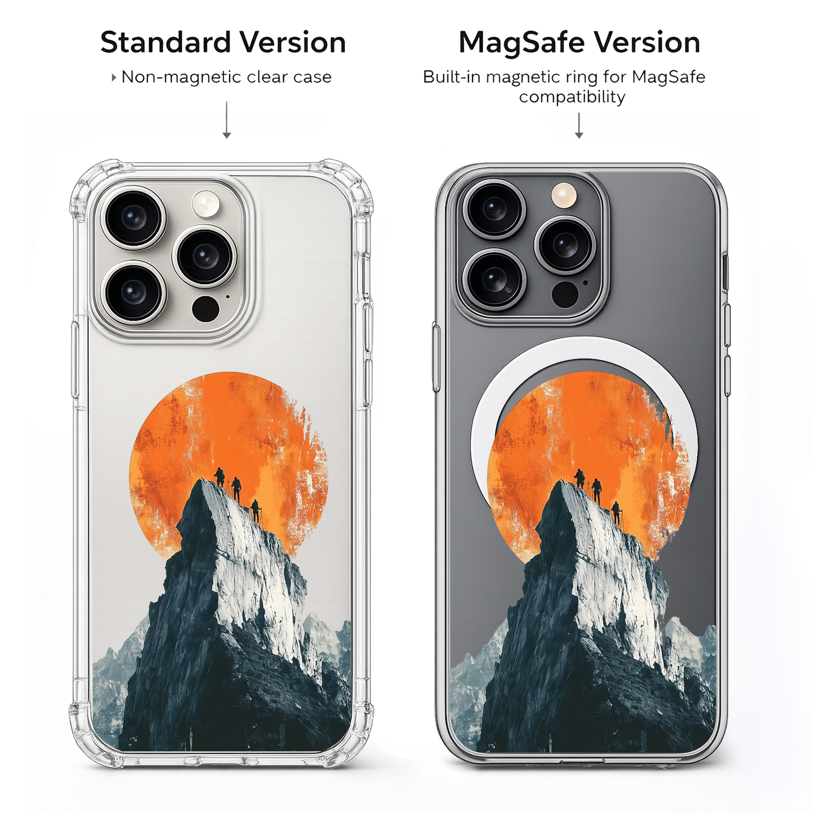 Mountain Climber Adventure iPhone Case , Samsung Case, Hiking Peak Landscape Phone Cover, MagSafe Case