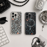 Mid Century Modern Geometric iPhone Case , Samsung Case, Retro Abstract Pattern Phone Cover, MagSafe Case