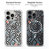Mid Century Modern Geometric iPhone Case , Samsung Case, Retro Abstract Pattern Phone Cover, MagSafe Case