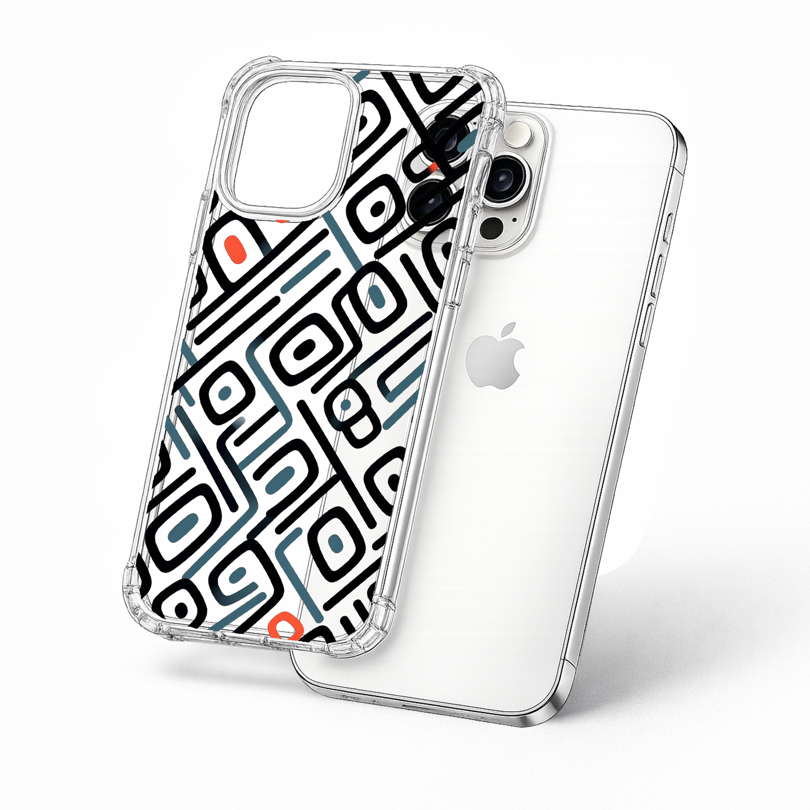 Mid Century Modern Geometric iPhone Case , Samsung Case, Retro Abstract Pattern Phone Cover, MagSafe Case