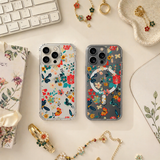 Colorful Wildflower Butterfly iPhone Case , Samsung Case, Cute Floral Pattern Phone Cover, MagSafe Case