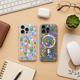 Retro Memphis Pattern iPhone Case , Samsung Case, Colorful Abstract Geometric Phone Cover, MagSafe Case