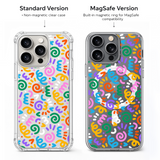 Retro Memphis Pattern iPhone Case , Samsung Case, Colorful Abstract Geometric Phone Cover, MagSafe Case