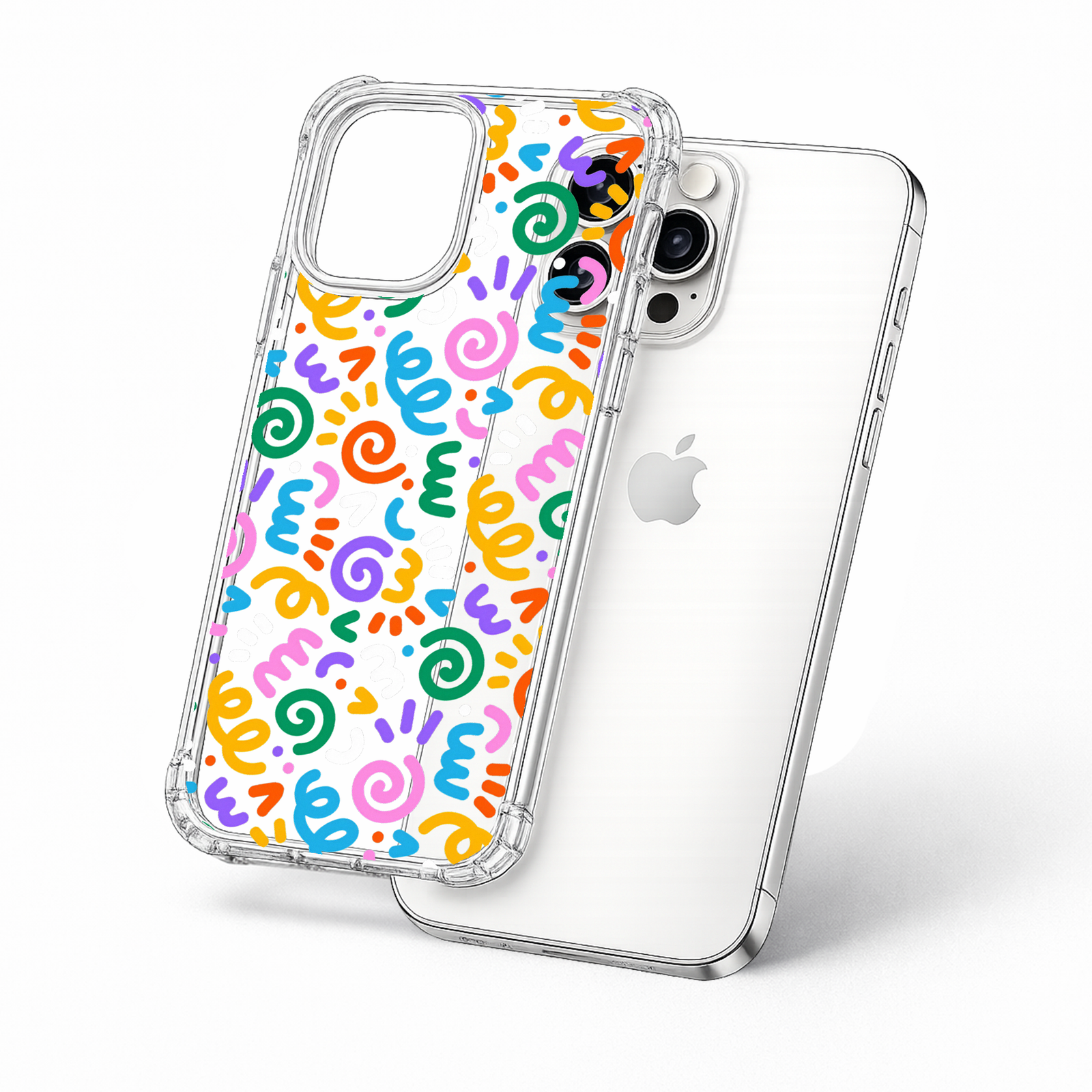 Retro Memphis Pattern iPhone Case , Samsung Case, Colorful Abstract Geometric Phone Cover, MagSafe Case