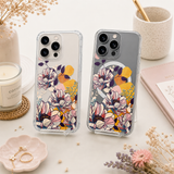 Elegant Boho Floral iPhone Case , Samsung Case, Modern Abstract Flower Phone Cover, MagSafe Case
