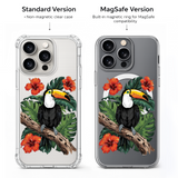 Tropical Toucan Bird iPhone Case , Samsung Case, Jungle Hibiscus Flower Phone Cover, MagSafe Case