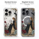 Gothic Reading Lady iPhone Case , Samsung Case, Dark Academia Vintage Art Phone Cover, MagSafe Case