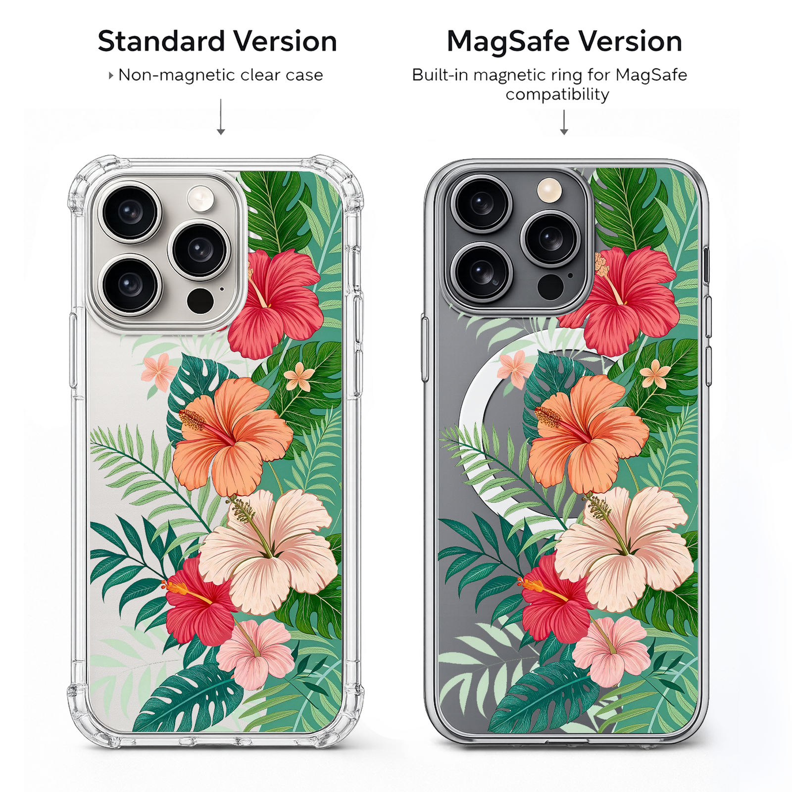 Tropical Hibiscus Flower iPhone Case , Samsung Case, Botanical Summer Floral Phone Cover, MagSafe Case