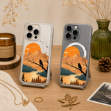 Mountain Sunset Landscape iPhone Case , Samsung Case, Nature River Scenic Phone Cover, MagSafe Case