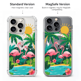 Tropical Flamingo Family iPhone Case , Samsung Case, Summer Paradise Bird Phone Cover, MagSafe Case