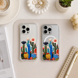 Colorful Cactus Garden iPhone Case , Samsung Case, Cute Desert Botanical Phone Cover, MagSafe Case