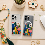 Modern Cactus Flower iPhone Case , Samsung Case, Bright Desert Art Phone Cover, MagSafe Case