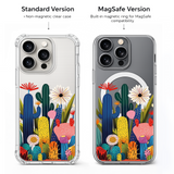 Modern Cactus Flower iPhone Case , Samsung Case, Bright Desert Art Phone Cover, MagSafe Case