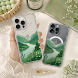 Green Valley River Landscape iPhone Case , Samsung Case, Peaceful Nature Phone Cover, MagSafe Case