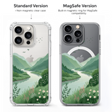 Green Valley River Landscape iPhone Case , Samsung Case, Peaceful Nature Phone Cover, MagSafe Case