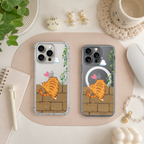 Cute Orange Cat Wall Climb iPhone Case , Samsung Case, Funny Kitty Love Phone Cover, MagSafe Case