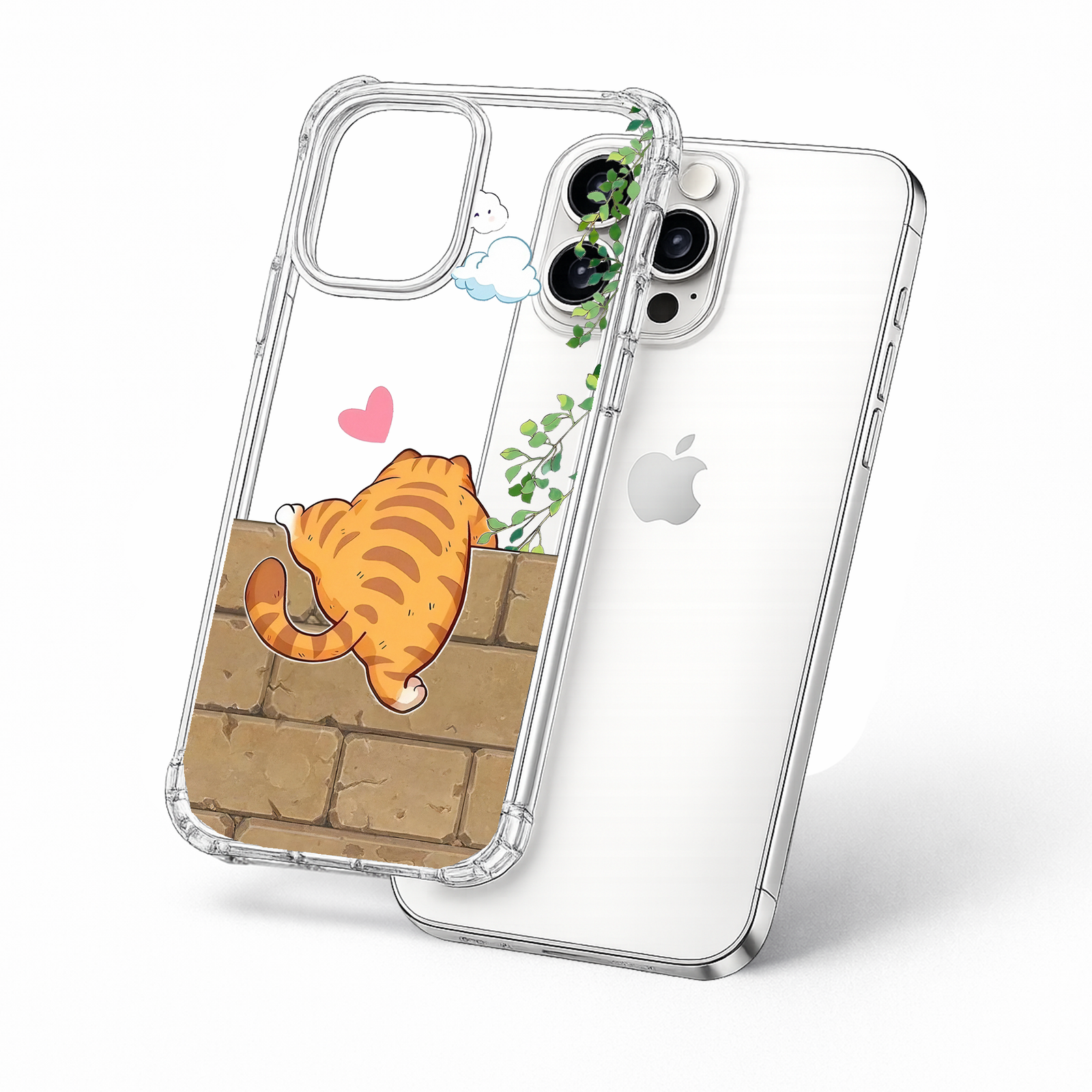Cute Orange Cat Wall Climb iPhone Case , Samsung Case, Funny Kitty Love Phone Cover, MagSafe Case