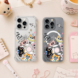 Kawaii Cute Cat Collage iPhone Case , Samsung Case, Cartoon Kitty Phone Cover, MagSafe Case