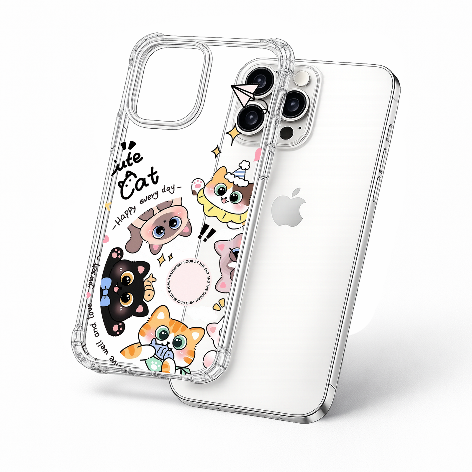 Kawaii Cute Cat Collage iPhone Case , Samsung Case, Cartoon Kitty Phone Cover, MagSafe Case