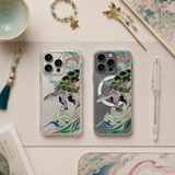Japanese Sea Turtle Art iPhone Case , Samsung Case, Oriental Ocean Fantasy Phone Cover, MagSafe Case