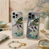 Japanese Sea Turtle Art iPhone Case , Samsung Case, Oriental Ocean Fantasy Phone Cover, MagSafe Case