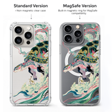 Japanese Sea Turtle Art iPhone Case , Samsung Case, Oriental Ocean Fantasy Phone Cover, MagSafe Case