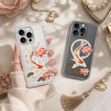 Koi Fish Lotus Flower iPhone Case , Samsung Case, Japanese Zen Art Phone Cover, MagSafe Case