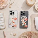 Koi Fish Lotus Flower iPhone Case , Samsung Case, Japanese Zen Art Phone Cover, MagSafe Case