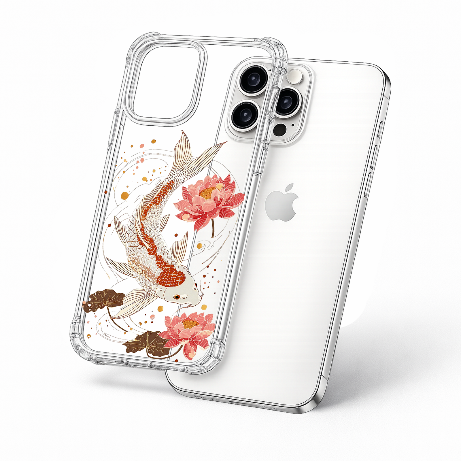 Koi Fish Lotus Flower iPhone Case , Samsung Case, Japanese Zen Art Phone Cover, MagSafe Case