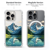 Mountain Lake Reflection iPhone Case , Samsung Case, Scenic Nature Landscape Phone Cover, MagSafe Case