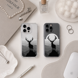 Minimalist Deer Silhouette iPhone Case , Samsung Case, Monochrome Wildlife Phone Cover, MagSafe Case