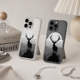 Minimalist Deer Silhouette iPhone Case , Samsung Case, Monochrome Wildlife Phone Cover, MagSafe Case