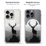 Minimalist Deer Silhouette iPhone Case , Samsung Case, Monochrome Wildlife Phone Cover, MagSafe Case