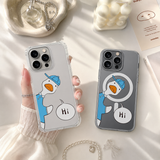 Cute Goose Saying Hi iPhone Case , Samsung Case, Funny Duck Cartoon Phone Cover, MagSafe Case