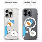 Cute Goose Saying Hi iPhone Case , Samsung Case, Funny Duck Cartoon Phone Cover, MagSafe Case