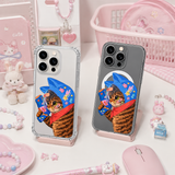 Cool Cat Astronaut iPhone Case , Samsung Case, Cute Gamer Kitty Phone Cover, MagSafe Case