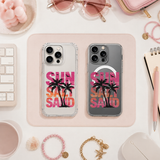 Sunset Palm Tree Beach iPhone Case , Samsung Case, Tropical Summer Vacation Phone Cover, MagSafe Case