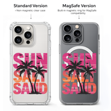 Sunset Palm Tree Beach iPhone Case , Samsung Case, Tropical Summer Vacation Phone Cover, MagSafe Case