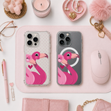 Pink Flamingo Love iPhone Case , Samsung Case, Romantic Cute Bird Phone Cover, MagSafe Case