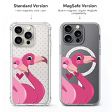 Pink Flamingo Love iPhone Case , Samsung Case, Romantic Cute Bird Phone Cover, MagSafe Case